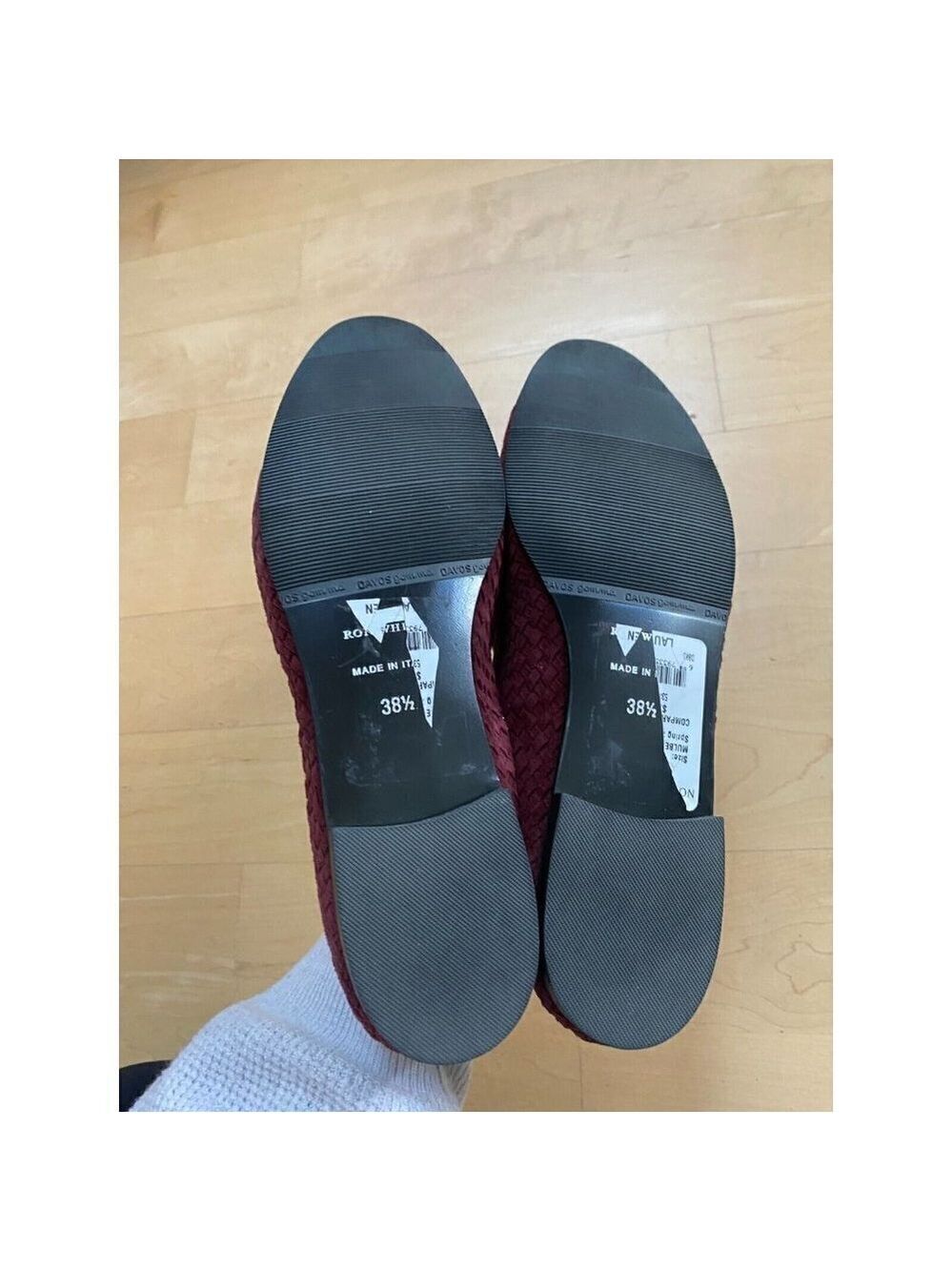 Ron White Women Burgundy basket weave Cashmere Suede Loafer - Picture 5 of 8
